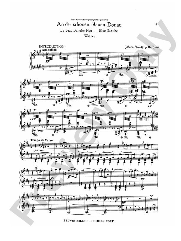Strauss - Waltzes, Volume I - Piano Solo (Digital Download)