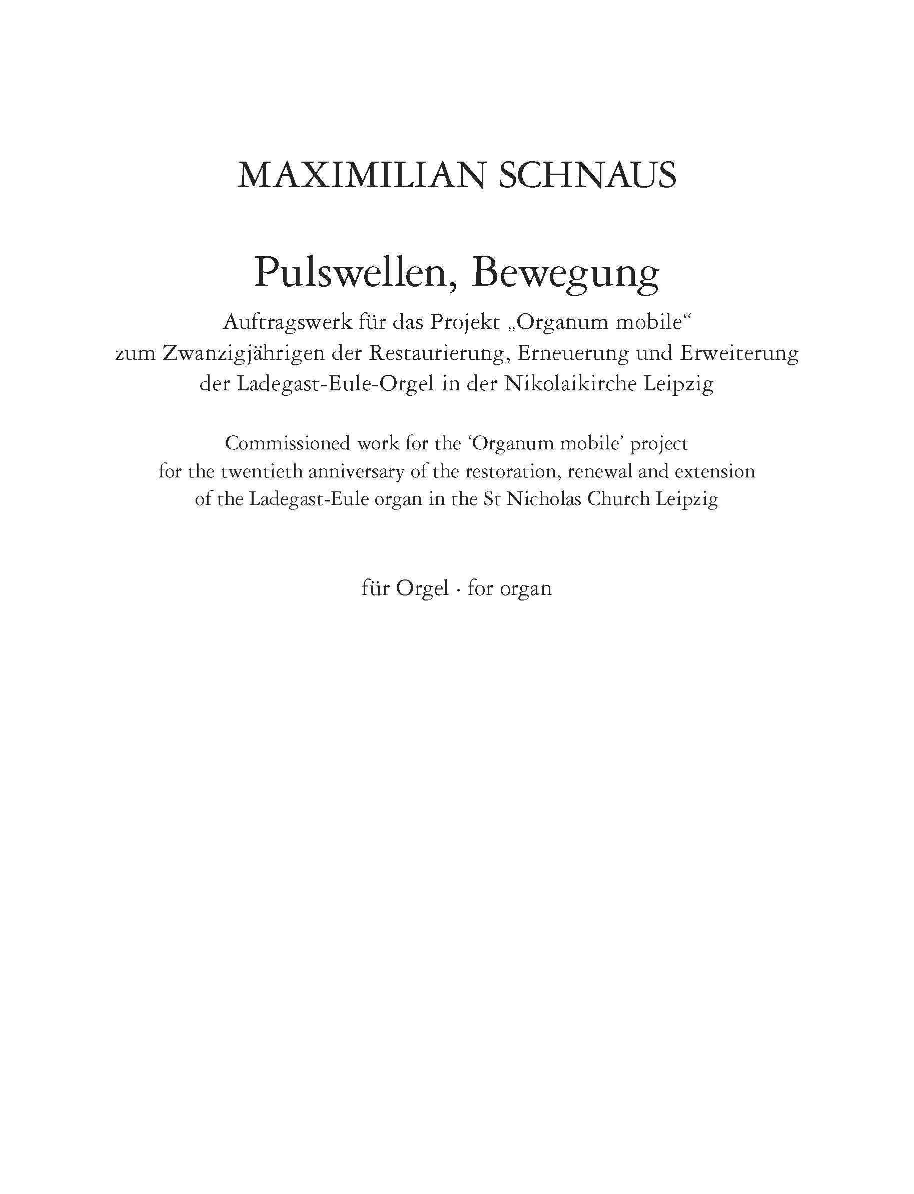 Pulswellen, Bewegung - Organ (Digital Download)