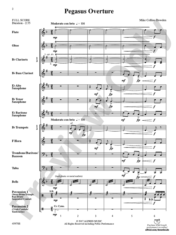 Pegasus Overture - Concert Band Conductor Score & Parts (Digital Download)