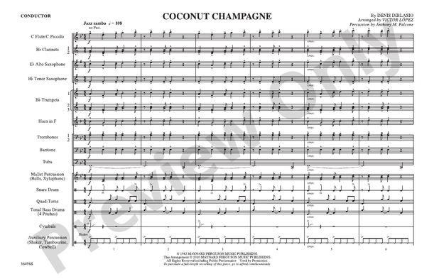 Coconut Champagne – Marching Band Conductor Score & Parts (Digital Download)