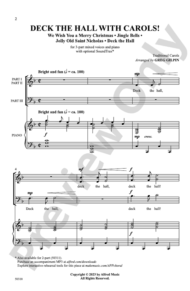 Deck the Hall with Carols! - 3 Part Mixed Choral Octavo (Digital Download)