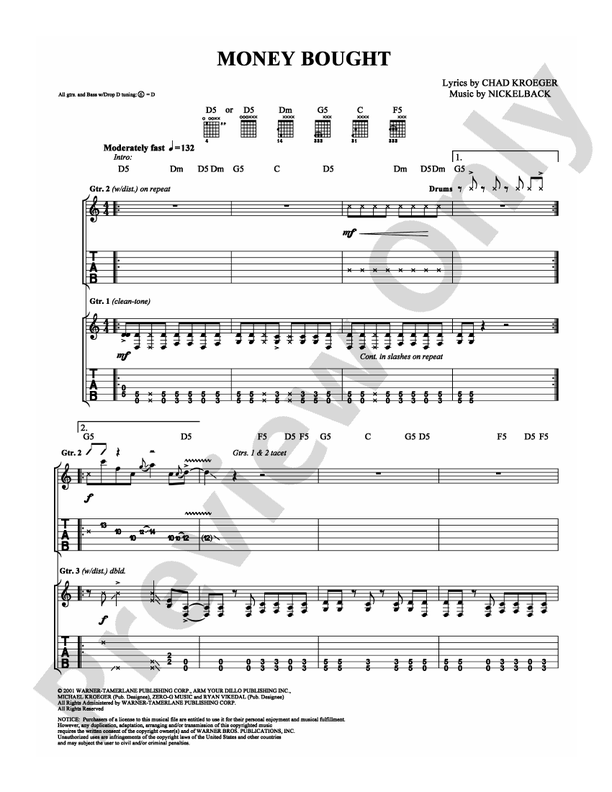 Money Bought - Guitar TAB (Digital Download)