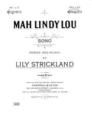 Mah Lindy Lou - Vocal/Piano (Digital Download)
