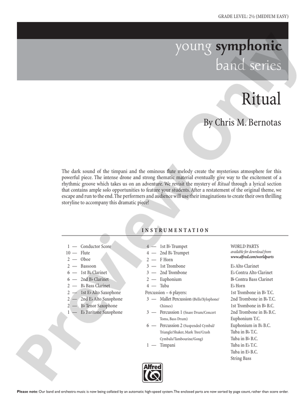 Ritual - Concert Band Conductor Score & Parts (Digital Download)