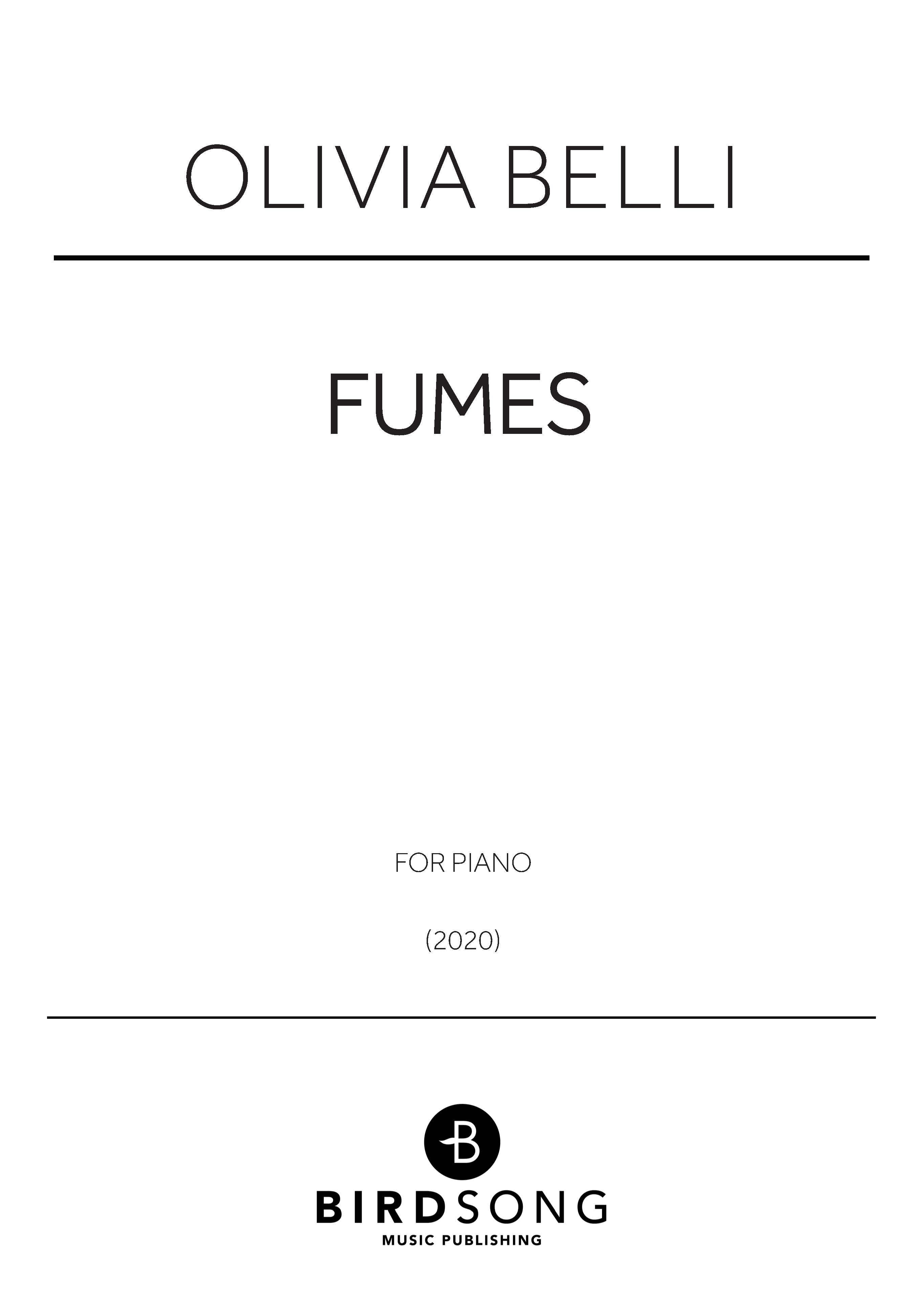 Belli - Fumes - Piano Solo (Digital Download)