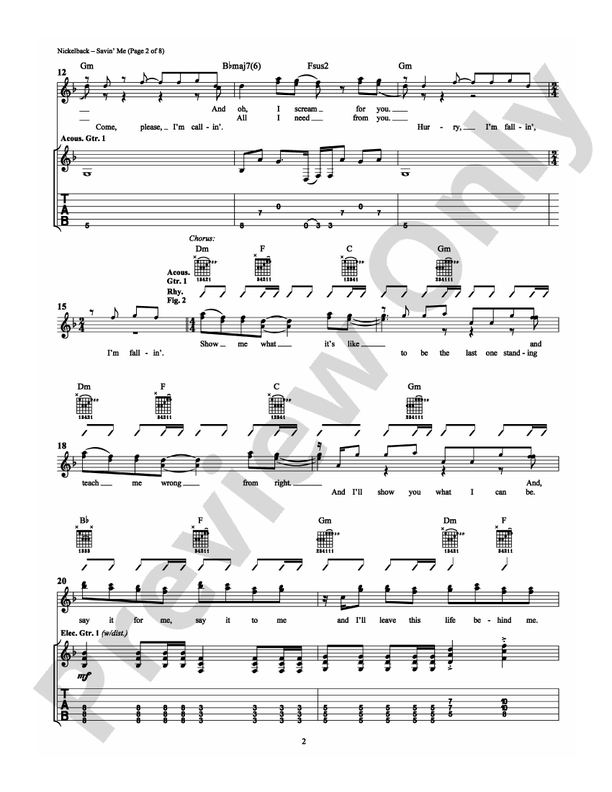 Savin' Me - Guitar TAB (Digital Download)