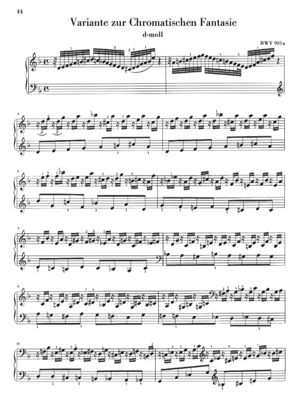 Bach - Chromatic Fantasy & Fugue DMin BWV903 & 903a - Piano Solo Henle HN163