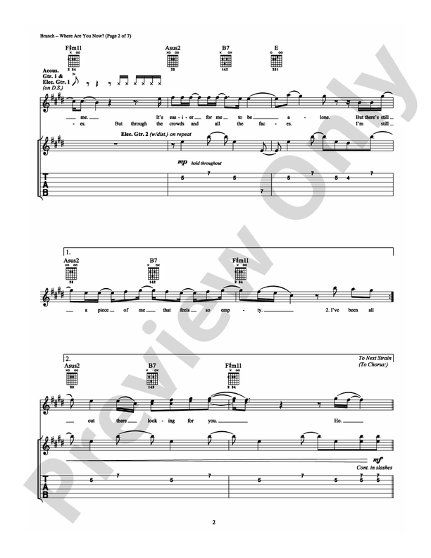 Where Are You Now? - Guitar TAB (Digital Download)
