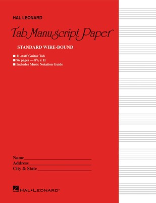 Guitar Tablature Manuscript Paper - Wire-Bound - Manuscript Paper - Guitar Hal Leonard Guitar TAB