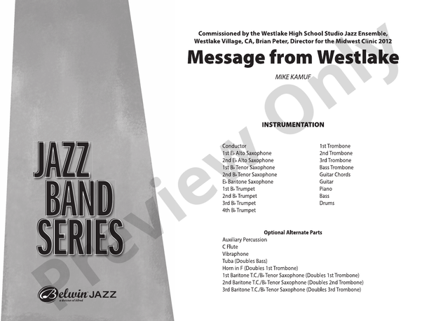 Message from Westlake – Jazz Ensemble Conductor Score & Parts (Digital Download)