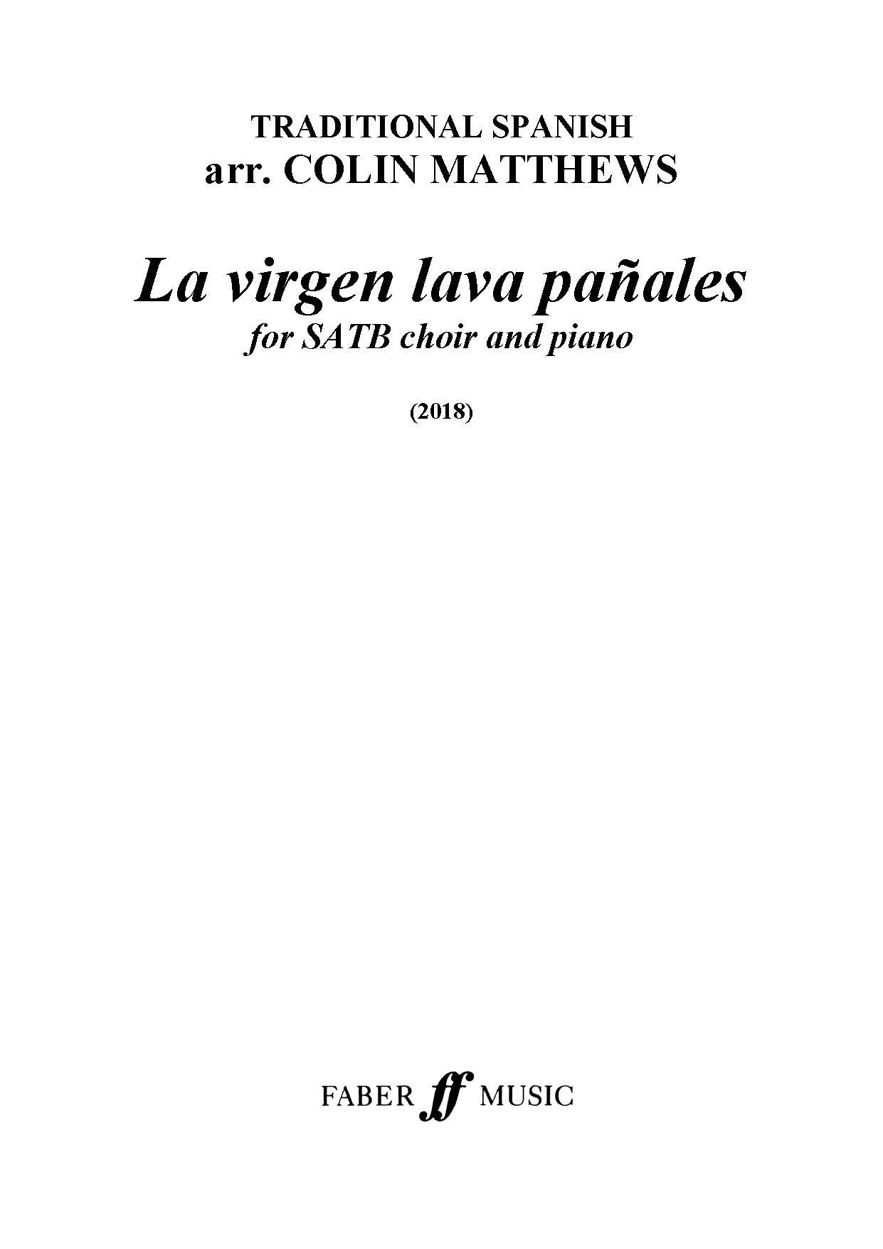 La virgen lava pañales - SATB Chorus (Digital Download)