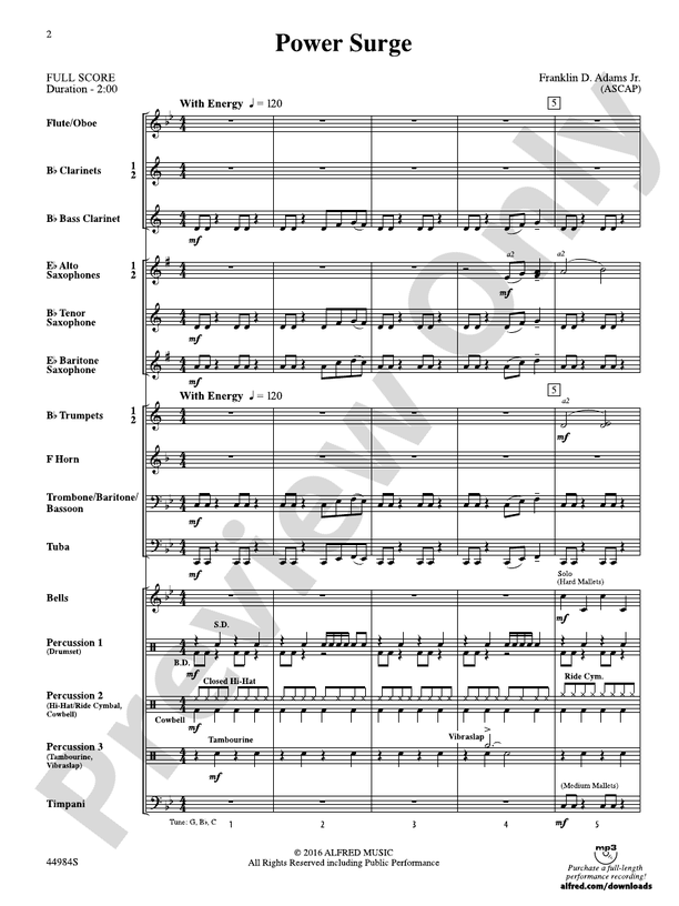 Power Surge - Concert Band Conductor Score & Parts (Digital Download)