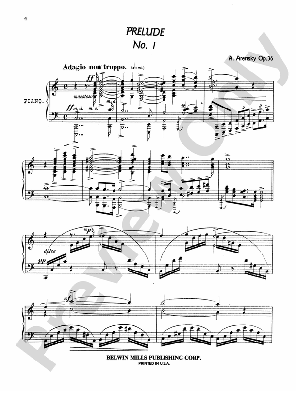 Arensky - Twenty-four Morceau Characteristiques, Op. 36 - Piano Solo (Digital Download)