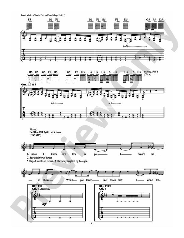 Touch, Peel and Stand - Guitar TAB (Digital Download)