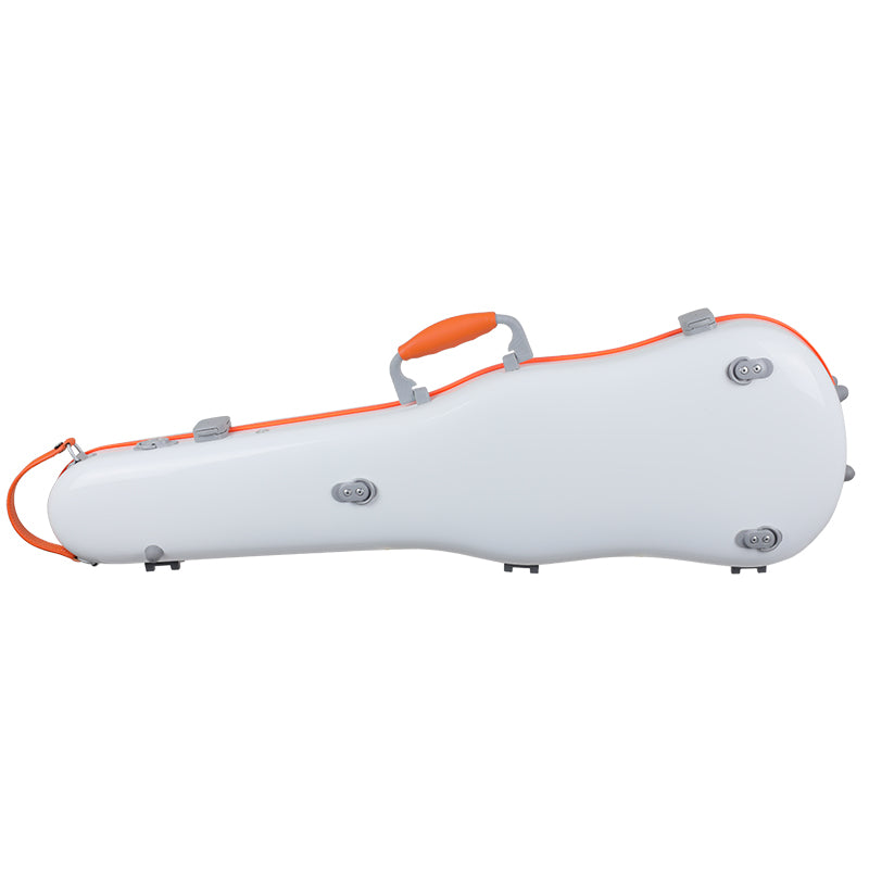 JML Carbon Fibre 1.5 Shaped Violin Case White with Orange 4/4