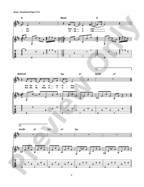 Misunderstood - Guitar TAB (Digital Download)