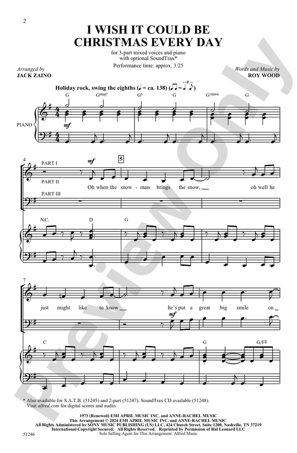 I Wish It Could Be Christmas Every Day - 3 Part Mixed Choral Octavo (Digital Download)