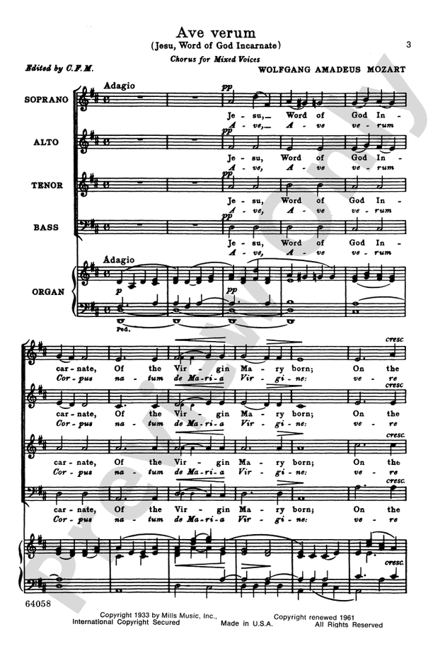 Ave Verum (Jesu, Word of God Incarnate) – SATB Choral Octavo (Digital Download)