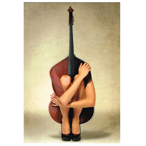 Greeting Card - Woman in Cello by Ionut Caras