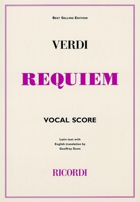 Requiem - Giuseppe Verdi - Classical Vocal Ricordi Vocal Score