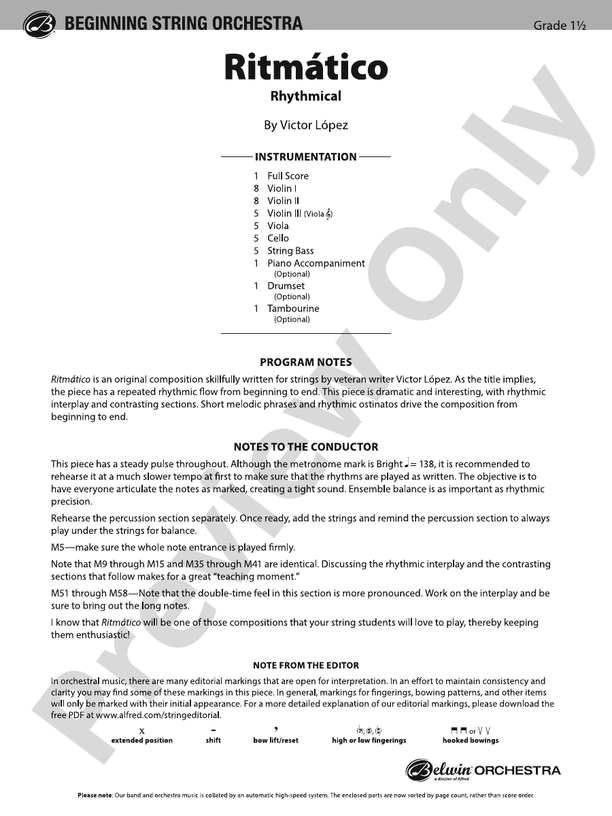 Ritmático – String Orchestra Conductor Score & Parts (Digital Download)