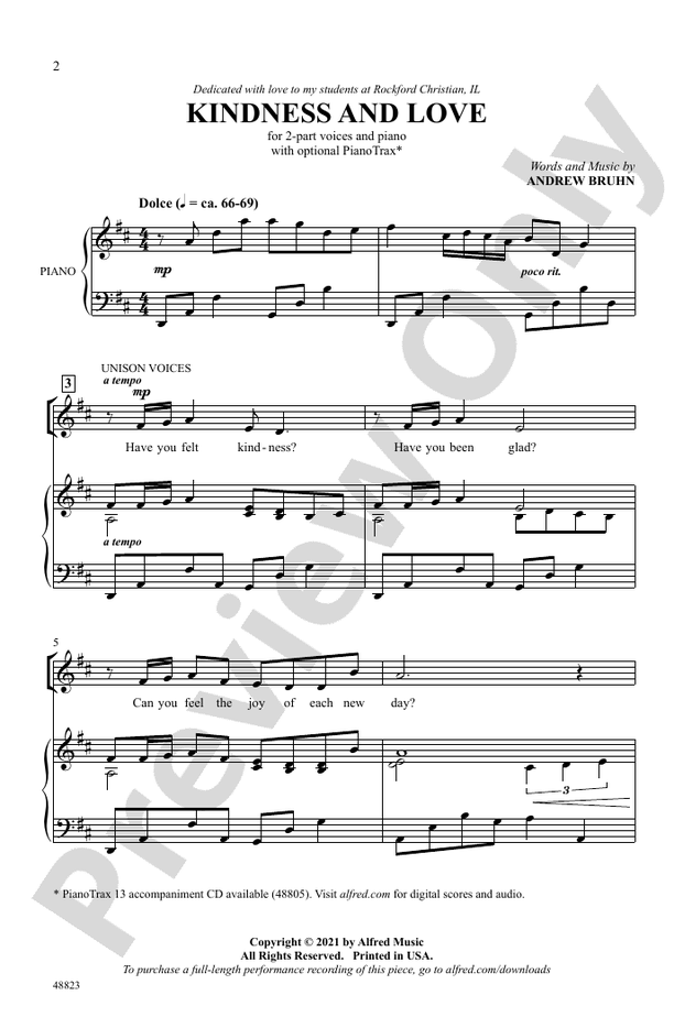 Kindness and Love – 2-Part Choral Octavo (Digital Download)