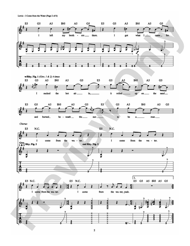 I Come From the Water - Guitar TAB (Digital Download)