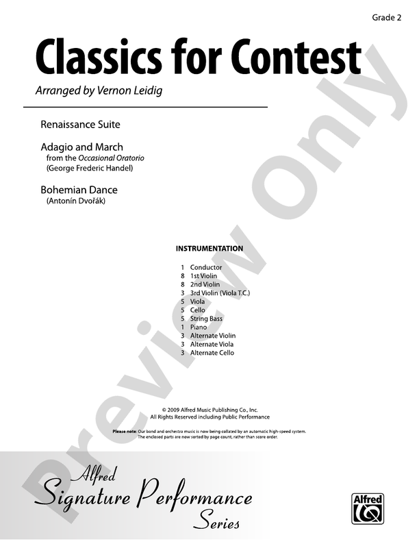 Classics for Contest (Grade 2) – String Orchestra Conductor Score & Parts (Digital Download)