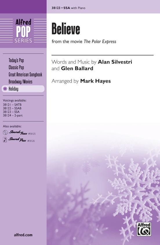 Believe (from The Polar Express) – SSA Choral Octavo (Digital Download)