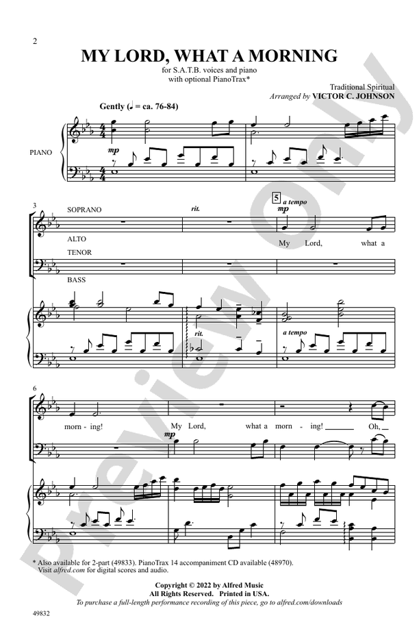 My Lord, What a Morning - SATB Choral Octavo (Digital Download)