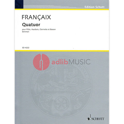 Quatuor FL/OB/CL/BSN - Francaix - Schott ED4222