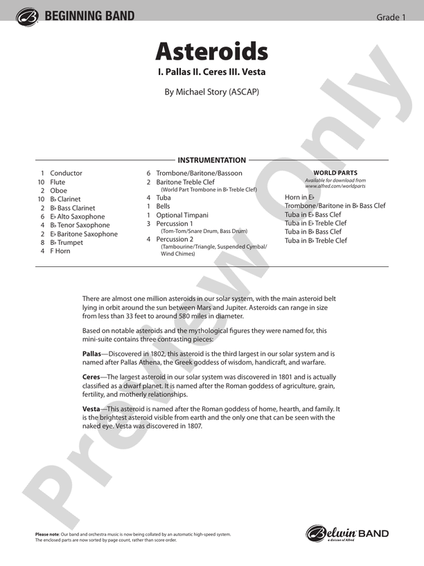 Asteroids - Concert Band Conductor Score & Parts (Digital Download)