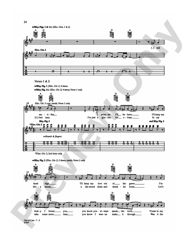Out of Line - Guitar TAB (Digital Download)