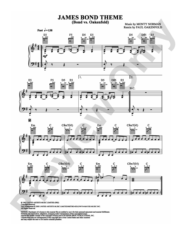 James Bond Theme (Bond vs. Oakenfold) - Piano (Digital Download)