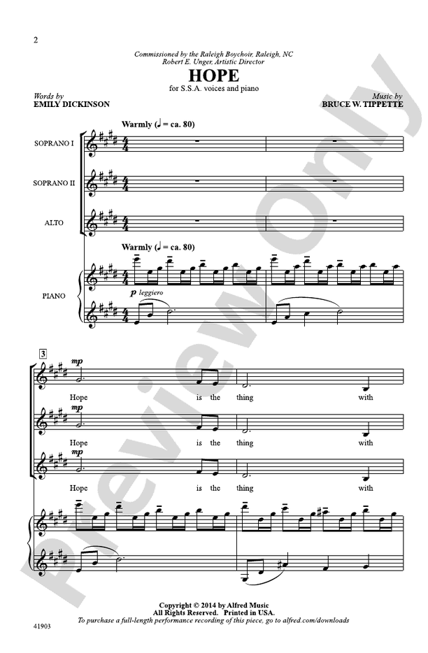 Hope – SSA Choral Octavo (Digital Download)
