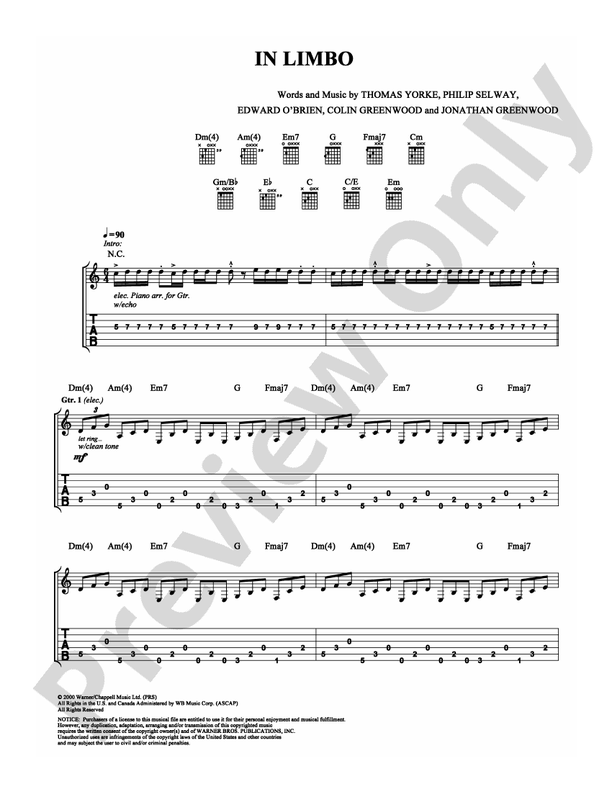 In Limbo - Guitar TAB (Digital Download)