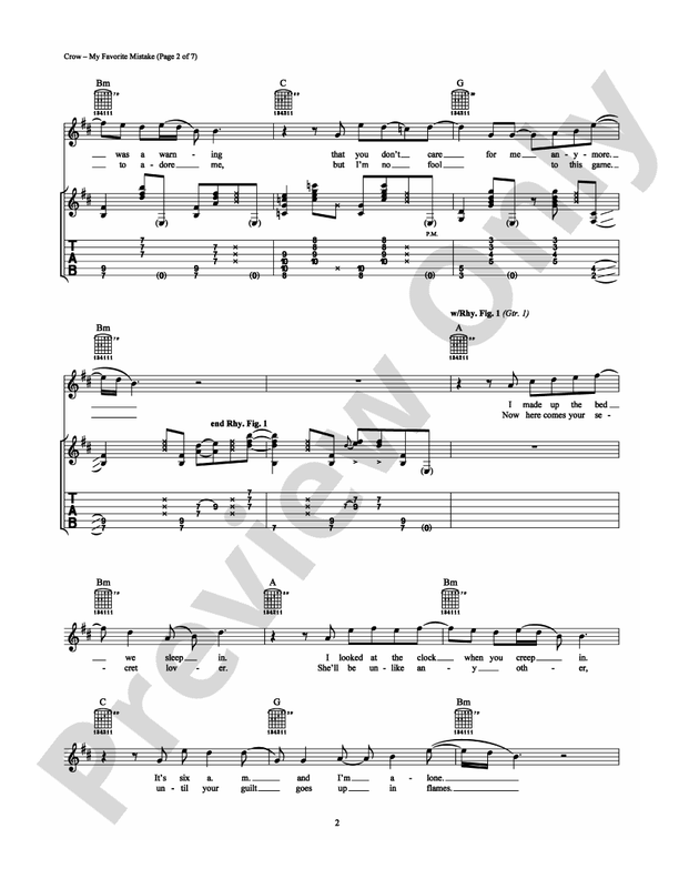My Favorite Mistake - Guitar TAB (Digital Download)