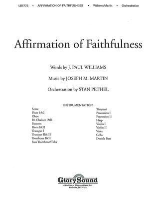 Affirmation of Faithfulness - J. Paul Williams|Joseph M. Martin - Shawnee Press Score/Parts