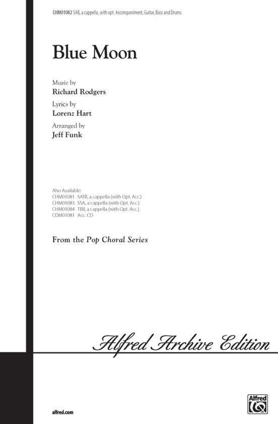 Blue Moon – SAB, a cappella Choral Octavo (Digital Download)