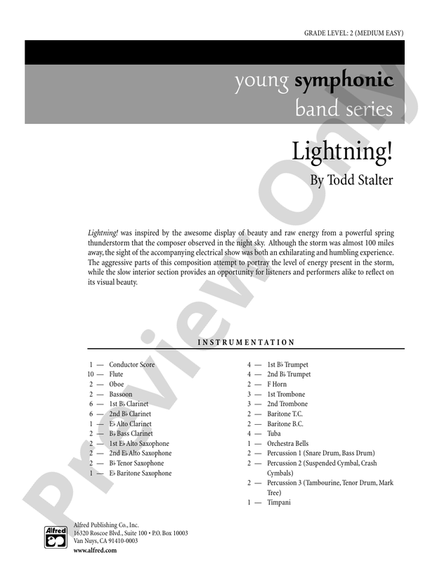 Lightning! - Concert Band Conductor Score & Parts (Digital Download)