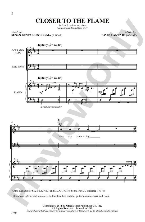 Closer to the Flame – SAB Choral Octavo (Digital Download)