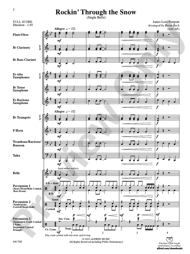 Rockin' Through the Snow - Concert Band Conductor Score & Parts (Digital Download)