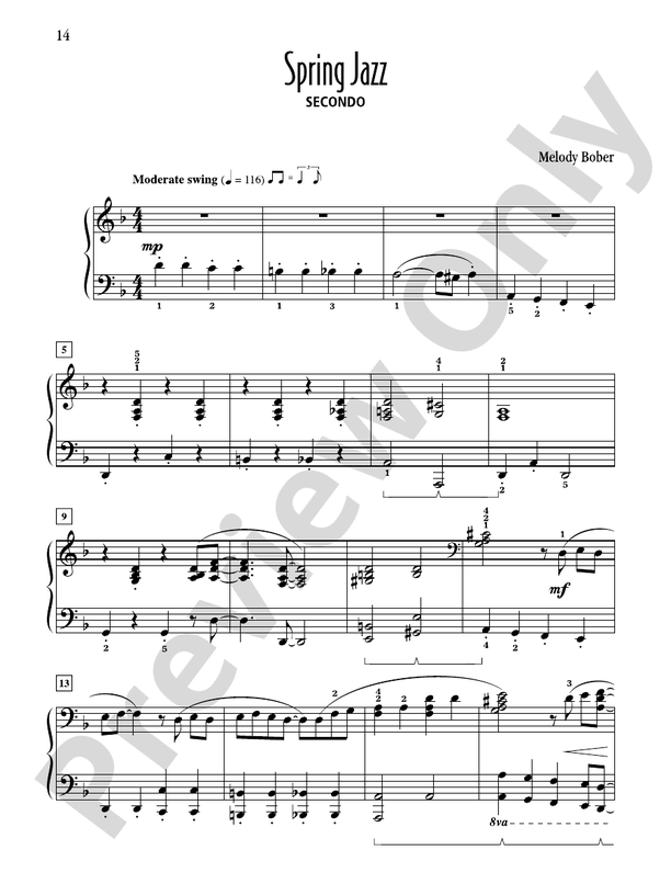 Spring Jazz - 1 Piano, 4 Hands (Digital Download)