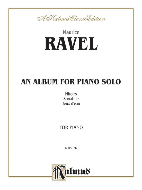 Ravel - An Album for Piano Solo - Piano Solo (Digital Download)