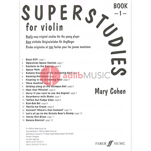 Superstudies for Violin Book 1