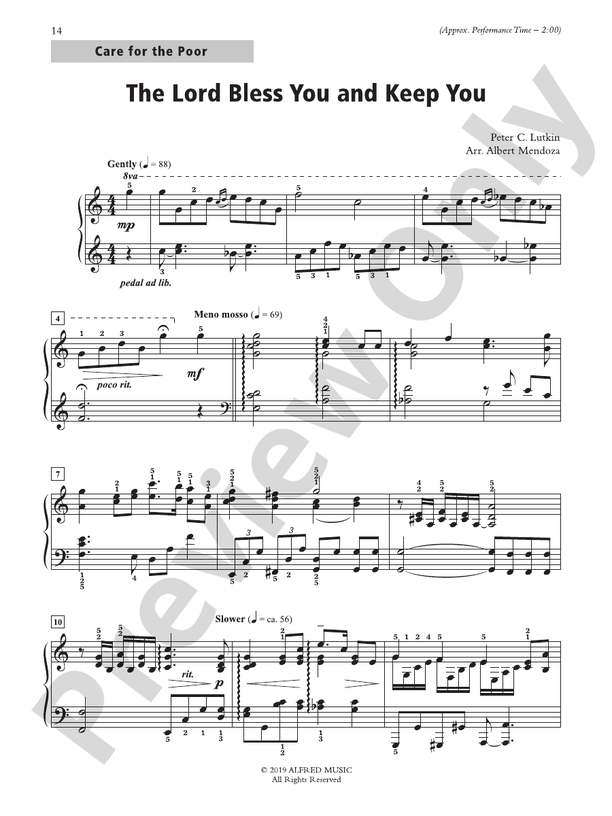 The Lord Bless You and Keep You - Piano Solo (Digital Download)