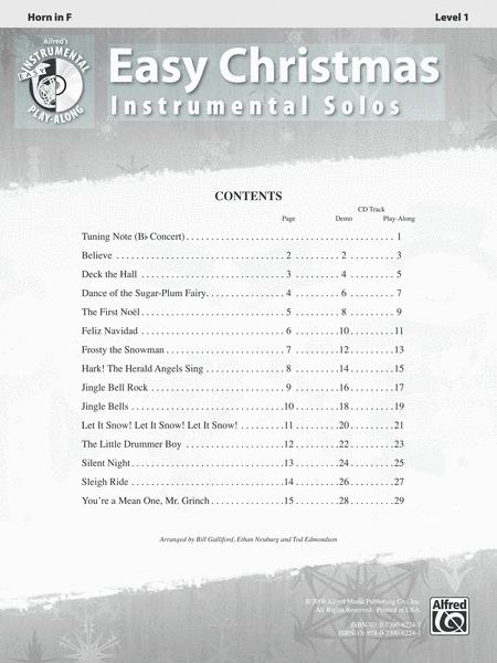 Easy Christmas Instrumental Solos Horn Book/CD