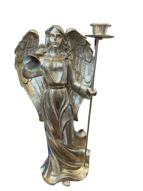 Angel Candle Holder with Trumpet