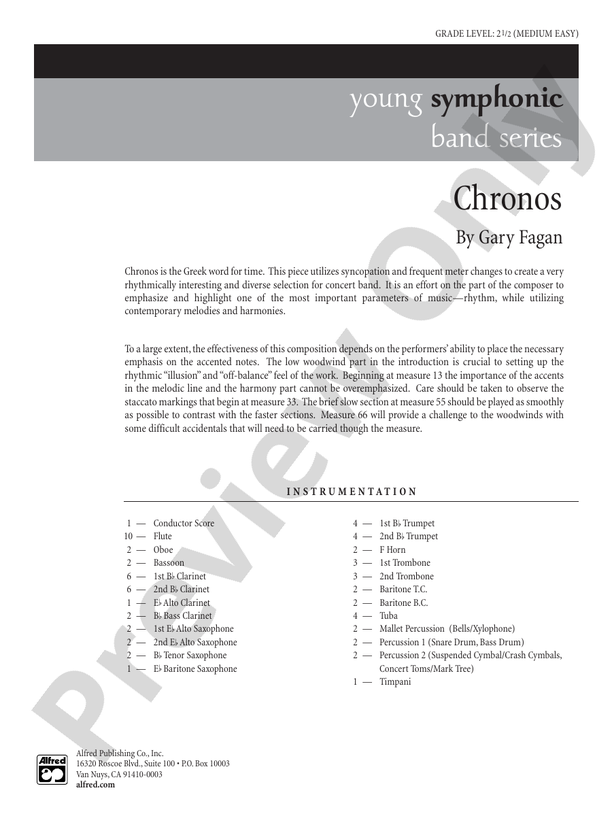 Chronos - Concert Band Conductor Score & Parts (Digital Download)