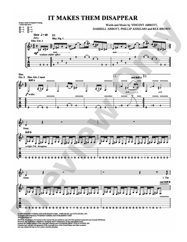It Makes Them Disappear - Guitar TAB (Digital Download)